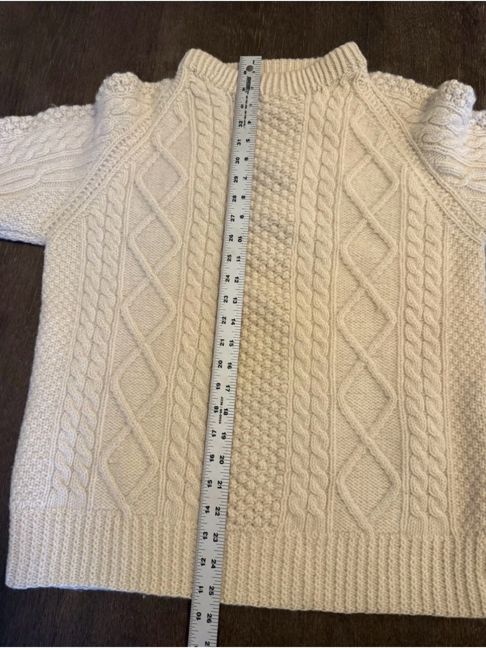 Vintage Cladyknit Irish Cableknit Fisherman Cream Wool Sweater Size Med/Large - Picture 4 of 5